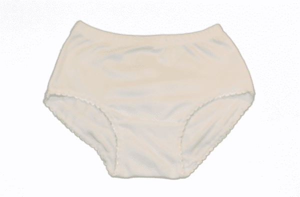 A white pair of underwear is shown.