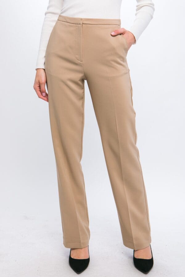 Woven Solid Formal Long Pants - Image 3