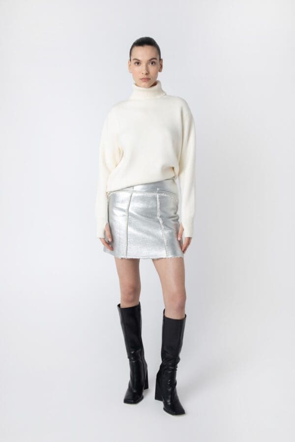 Polo Neck Knit With Full Length Sleeves. - Image 2