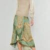 Printed Elasticized Asymmetrical Hem Skirt.