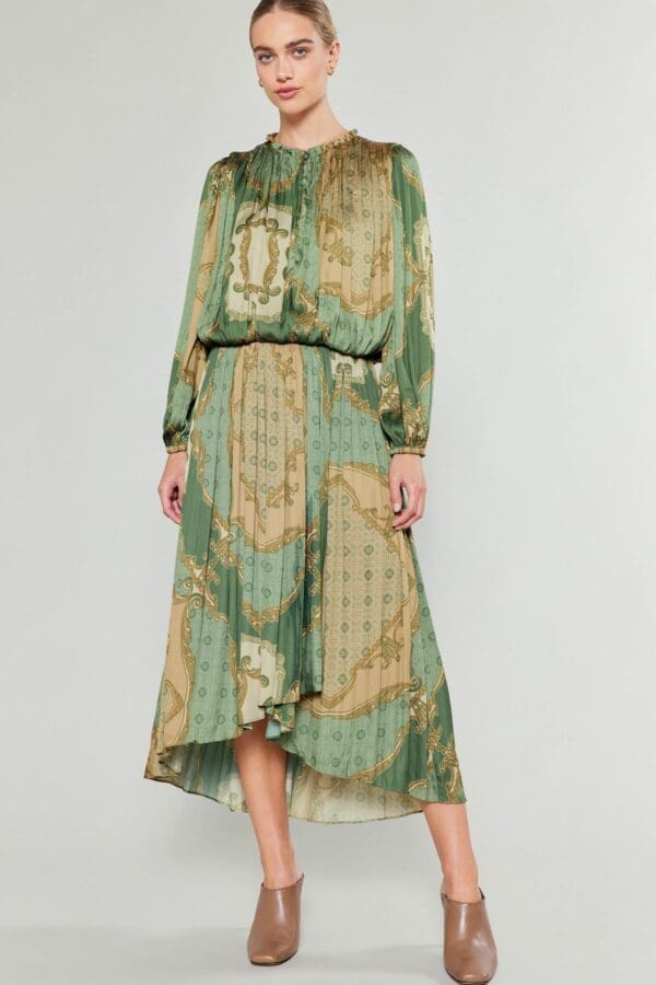 Printed Elasticized Asymmetrical Hem Skirt. - Image 3